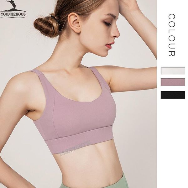 

women's quick-dry exercise wear -proof breathable running yoga bra top, White;black
