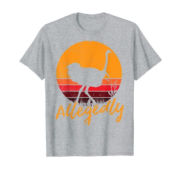 

vintage allegedly ostrich fun retro flightless bird lover t-shirt, White;black