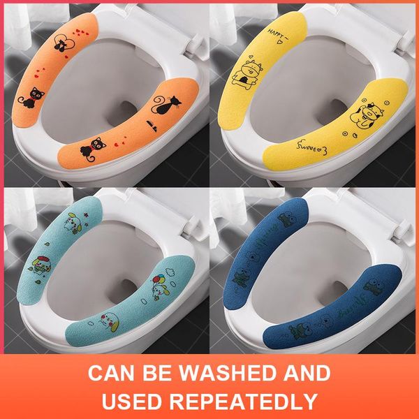 

toilet seat covers four seasons universal cartoon printing paste type static electricity solid washable cutting cushion stickers