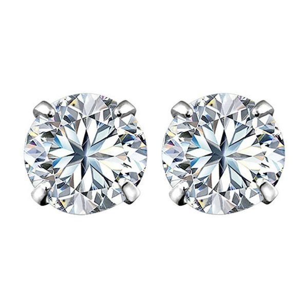 

for fashion earring crystal 3mm 4mm 5mm 6mm 7mm five zircon stud earrings jewelry 1pair women men classic, Golden;silver