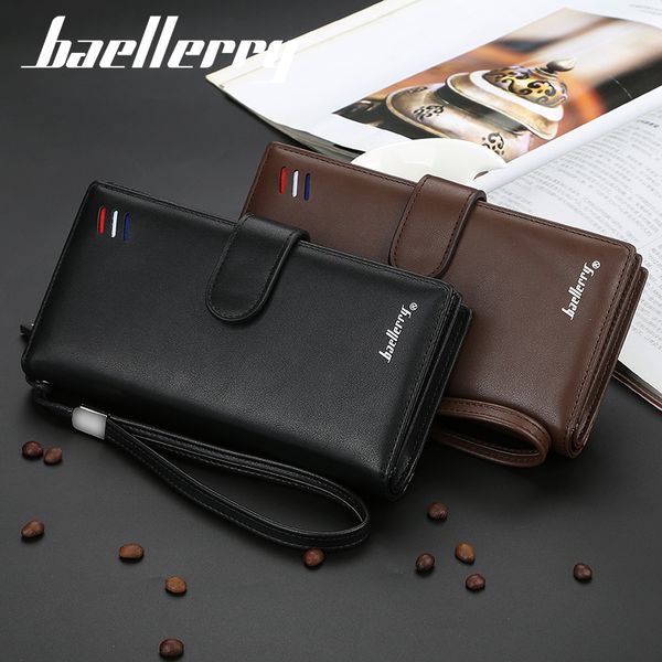 

men wallets business pu leather male long clutch purse coin pocket zipper wallet purses card holder 053-s1066