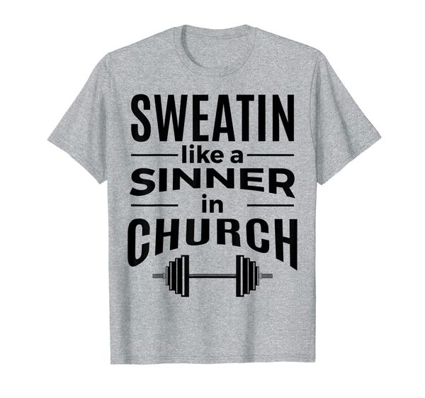 

sweating like a sinner in church fitness workout t-shirt, White;black