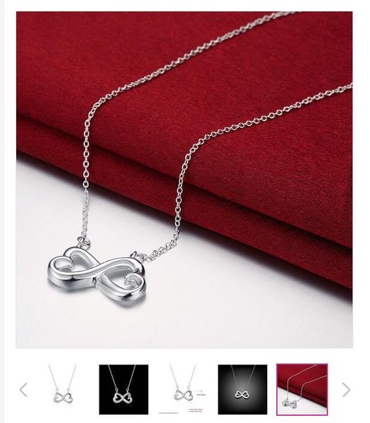 

wedding 8 words sterling silver plated jewelry necklace for women dn148,wedding 925 silver pendant necklaces with chain