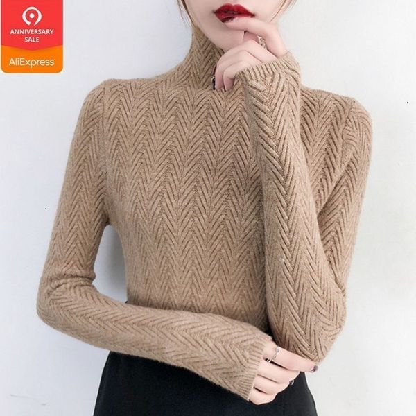

underwear woman autumn and winter 2021 new slim bottom shirt long sleeve tight knitted shirt thickening y190830, White;black