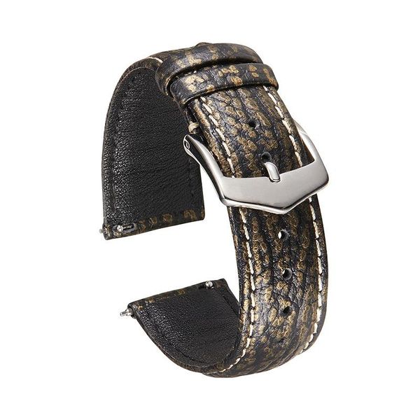 

watch bands beafiry genuine leather 18mm 19mm 20mm 21mm band quick release strap for men women watchband huawei samsung black blue, Black;brown
