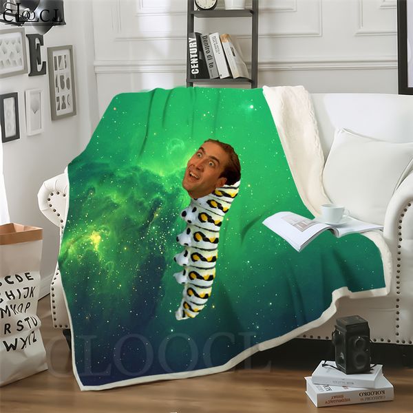 

cloocl blankets movie star nicolas cage 3d print harajuku sofa travel throw blanket teens plush quilt
