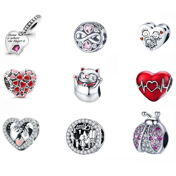 

s925 sterling silver cute lucky cat diy beads charms adapting original pandora bracelet diy jewelry for women making, Bronze;silver