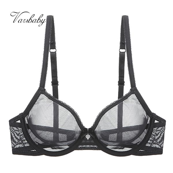 Varsbaby Unlined Lingerie Lingerie Bow Ultra-fino Fio Underwer Respirável Sexy Plus Size Cça Cça Bras 211110