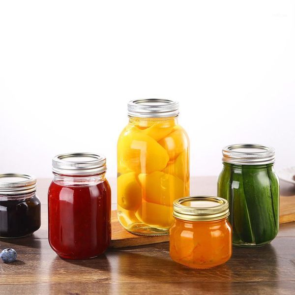 

storage bottles & jars canning mason silver metal airtight lids bottle tomato juices with cover household miscellaneous grain