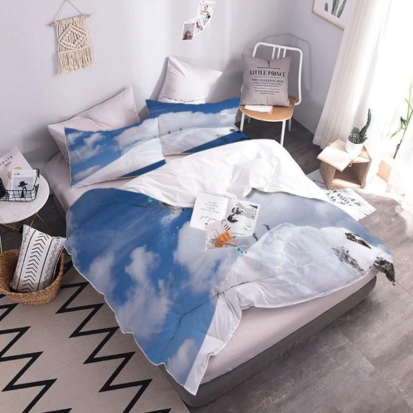 

bedding sets watercolor printed ocean snow home textiles single bed double duvet cover pillow case sheet boy girl set