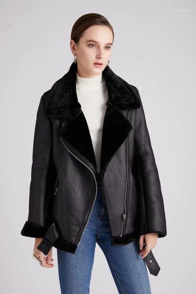 

women's jackets 2021european style women fashion winter warm pure color zippers leather coat jacket thickened ladies clothes, Black;brown