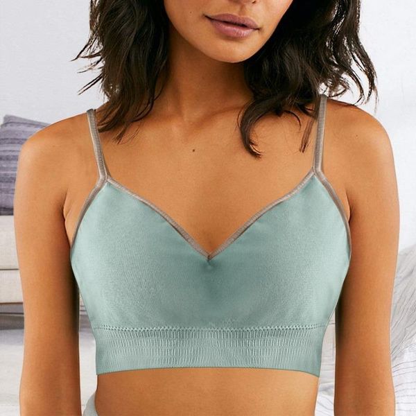 

camisoles & tanks women soft sports bras seamless bralette ladies wiretupe lingerie girls camisole active bra cropped tank to, Black;white