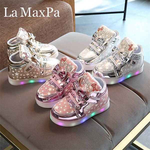 

lights up shoes glowing sneakers for girls basket led children lighting luminous basket enfant led 211102, Black;red