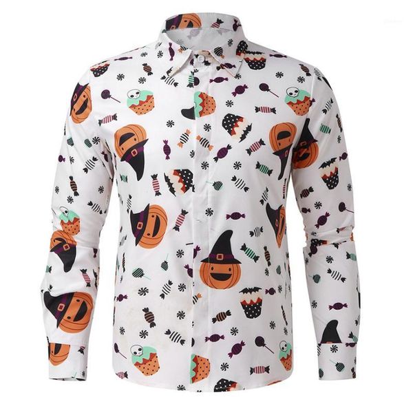 

klv shirts men's autumn fashion casual halloween printed long-sleeved blouse shirt christmas shirt blouse men shirts1, White;black