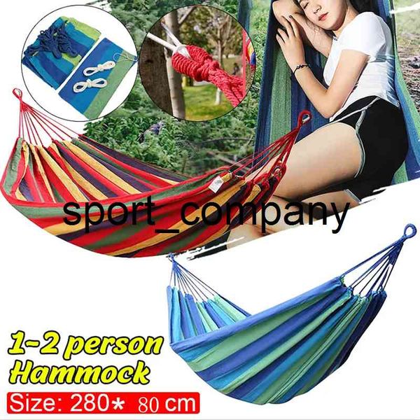 

portable canvas leisure hammock outdoor hammock garden sports home travel camping swing canvas stripe hang bed hammock outdoor