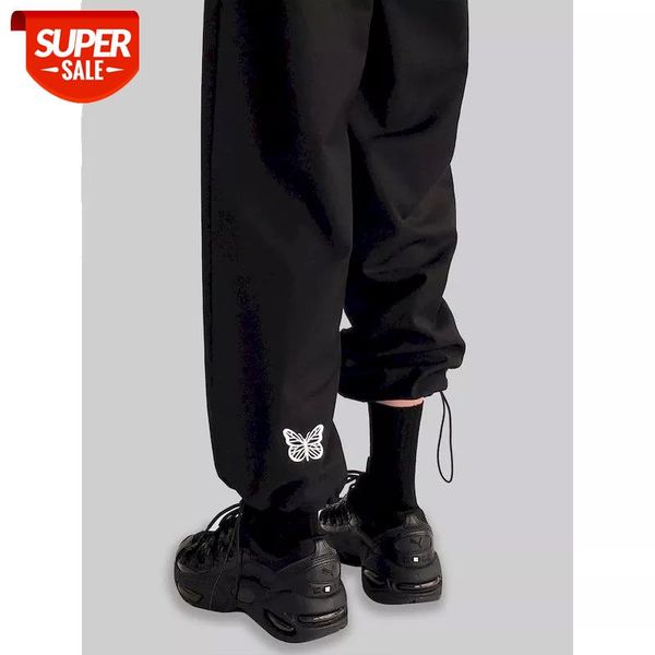 

nicemix black high waist pants women casual sweatpants womans wide leg straight plus size streetwear trousers thin ankle-length #2l3n, Black;white
