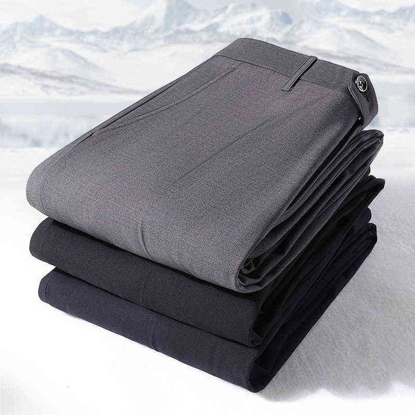 

luxury suits blaze men's profsional black plush thickened korean slim straight pants busins anti wrinkle group purchase elastic pant
