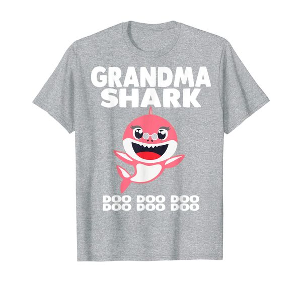 

grandma shark t-shirt doo doo grandpa mommy daddy tee t-shirt, White;black