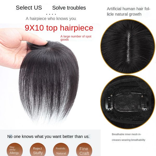 

human hair lady patch block cover small area hair extensions, Black;brown