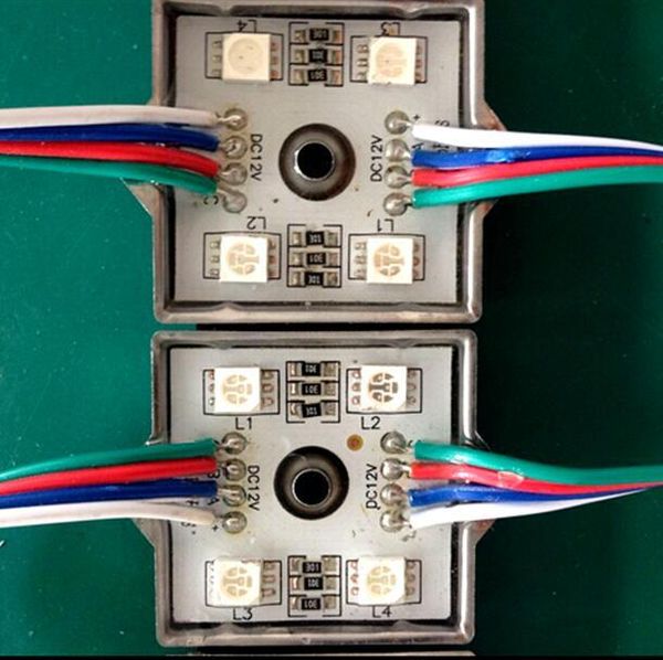 

white warm red green blue yellow led 4 module 12v waterproof square modules lighting
