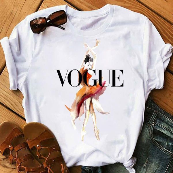 

suumer women t shirt vogue printing female t-shirt casual loose short sleeve o neck clothes femme camisetas mujer, White