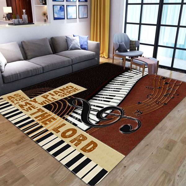 

carpets retro piano 3d soft flannel for living room bedroom bedside washable anti-slip floor rugs kitchen bath mat doormat
