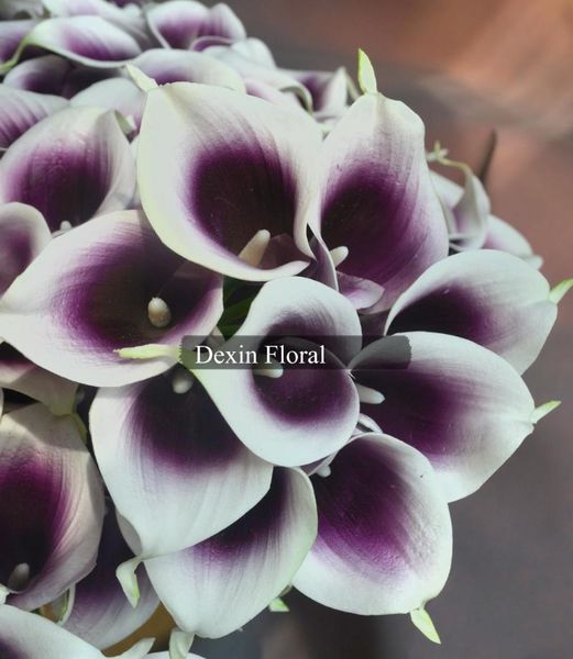 

purple picasso calla lily real touch flowers for wedding bouquets