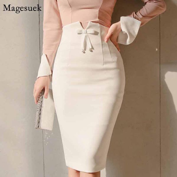 

skirts fashion office lady high waisted pencil midi skirt for women plus size elegant summer white faldas 10145, Black