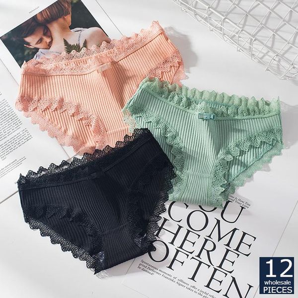 

12 pcs/set whloesale panties women fashion girls briefs comfortable lingerie letter women's underpants underwear zy, Black;pink