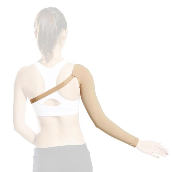 

elbow & knee pads 30-40 mmhg pressure bansage high elastic arm sleeve skin protector tears abrasions resistant from shoulder to wrist, Black;gray