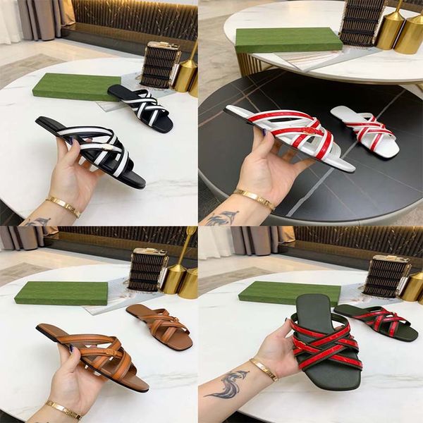 

fashion designer sandals high-quality slippers high-heeled shoes leather production with sequined rubber sole leisure beach mopping and othe, Black