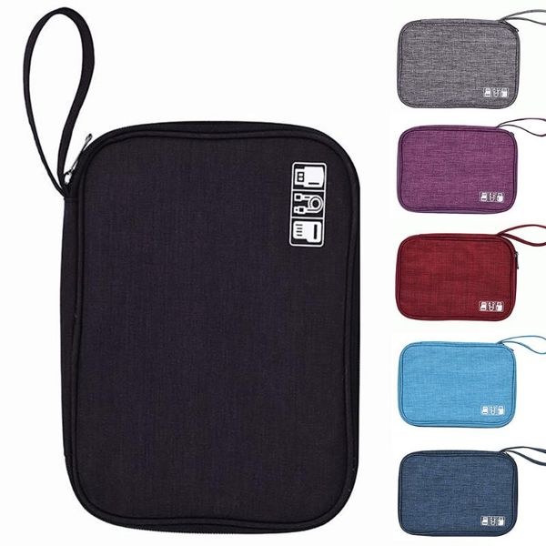 

large capacity electronic gadgets accessories travel storage bag wires cosmetic zipper storage pouch kit case bag