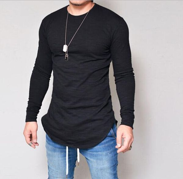 

men's t-shirts fashion slim crew neck longsleeve muscle tee casual, White;black