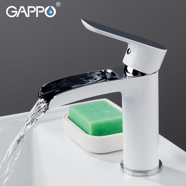 

bathroom sink faucets gappo basin faucet white chrome waterfall taps water tap mixer washbasin bath brass