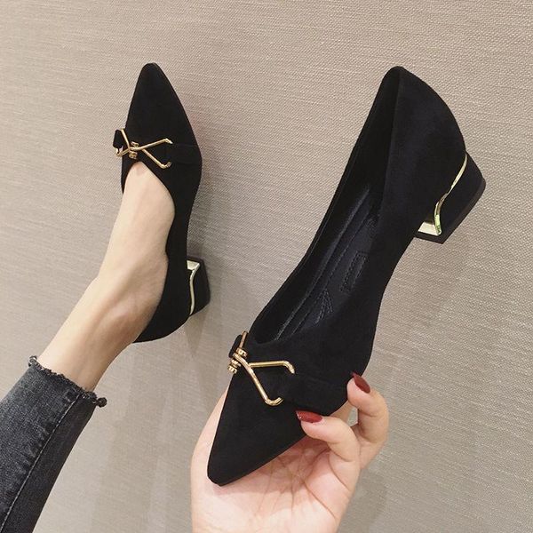 

dress shoes nice fashion metal button low heel women woman heels, Black