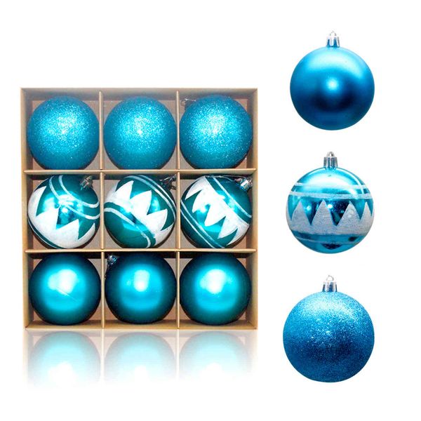 

new 8cm painted christmas ball set box plated plastic ball christmas tree decorative pendant
