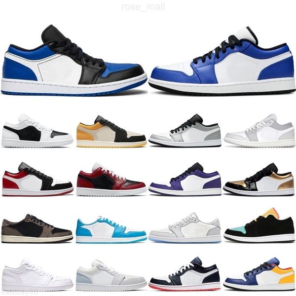 

jordÃ¡n original men women jumpman 1 1s low basketball shoes light smoke grey paint drip magenta court purple black toe outdoor sports sneake