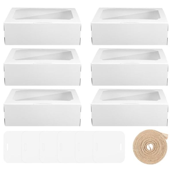 

gift wrap amosfun 6 sets cookies wrapping box cupcake packing diy handicrafts paper with transparent window rope
