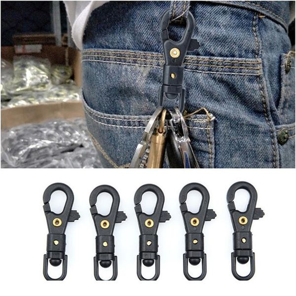 

20pcs rotatable keychain paracord clip buckle plastic steel carabiner backpack quickly hook camping hiking equipment a jllpdt