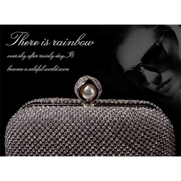 

new luxury pearl full drill banquet cheongsam slant span bag