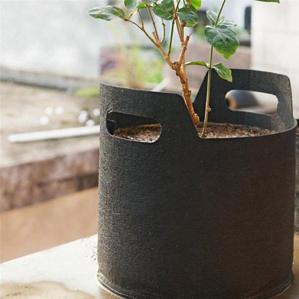 

1pcs non woven grow bag plant nursery flowers pots multifunction home storage reuse round