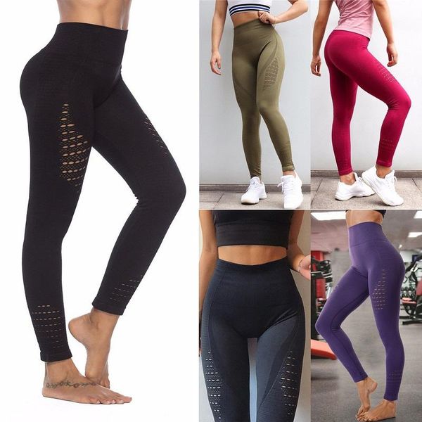 

women yoga pants sports running sportswear stretchy fitness leggings gym seamless tummy control compression tights pants, White;red