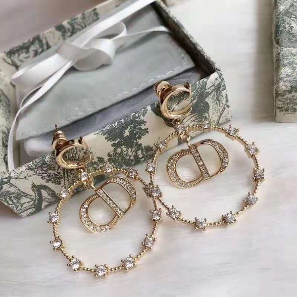 

2021 luxury designer jewelry shidifei large circle earrings 925 silver needle female accessories high quality, Golden;silver