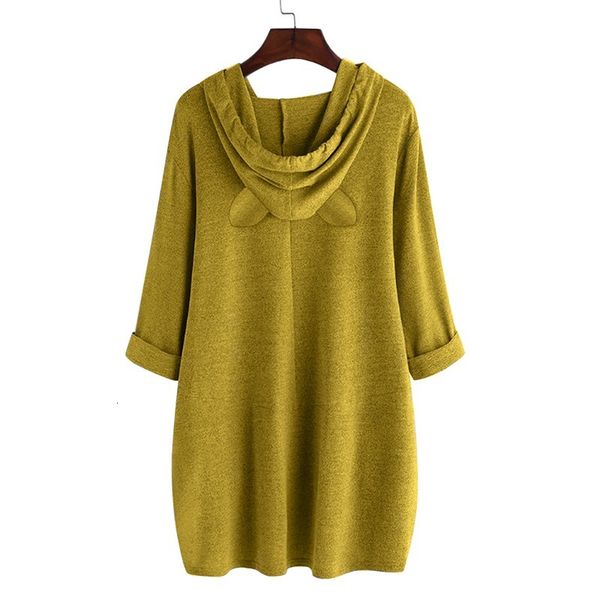 

2021 new oversized hoodie women autumn winter clothes cat print 3/4 sleeve fashion harajuku pullovers female casual sweatshirts zw47, Black