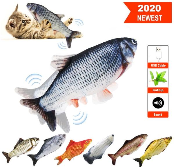 

cat toys pet electric moving fish toy realistic plush simulation wagging kid catnip kicker for kitten kitty