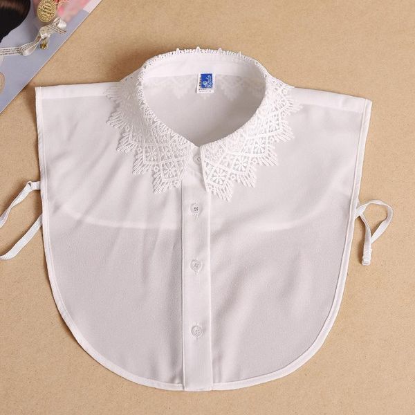 

bow ties elegant women shirt fake collars half white detachable collar false neckwear tie femme clothes accessories, Black;gray