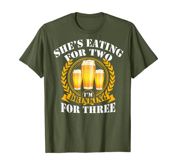 

shes eating for two im drinking for three shirt beer holiday, White;black