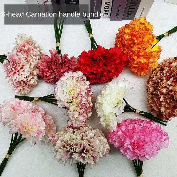 

decorative flowers & wreaths small hand bouquet artificial fake flower simulation carnation wedding home decoration arrangement
