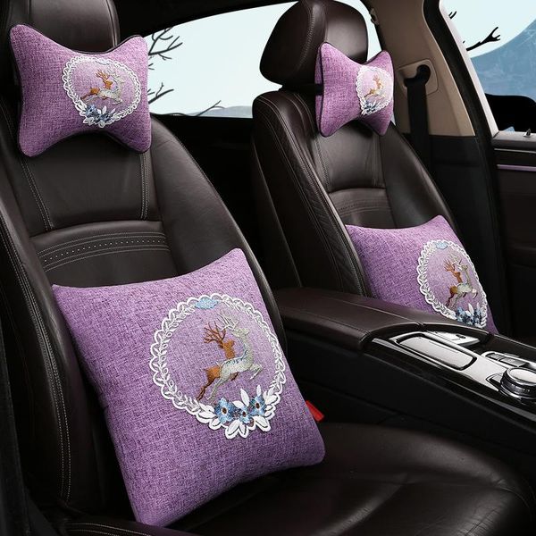 

seat cushions car accessories 2 pieces belt cover neck headrest pillows for covers