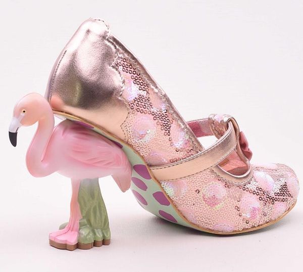 

super gergous pink flamingo heel women round toe pumps elegant pink/green lace ladies fashion mary jane cute bow high heels, Black